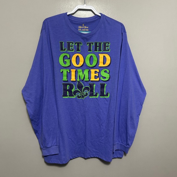 Mardi Gras Other - Mardi Gras Graphic T-Shirt Mens 3XL Purple Let The Good Times Roll Fat Tuesday